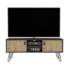 Load image into Gallery viewer, Tv Stand B Magness  Sleek Storage with Cabinets &amp; Shelves, Black/Macadamia Finish-2
