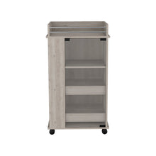 Load image into Gallery viewer, Bar Cart with Two-Side Shelves Beaver, Glass Door and Upper Surface, Light Gray Finish-4

