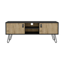 Load image into Gallery viewer, Tv Stand B Magness  Sleek Storage with Cabinets &amp; Shelves, Black/Macadamia Finish-4
