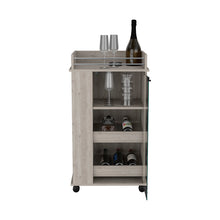 Load image into Gallery viewer, Bar Cart with Two-Side Shelves Beaver, Glass Door and Upper Surface, Light Gray Finish-3
