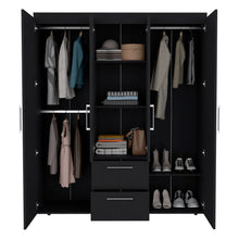 Load image into Gallery viewer, Armoire Elma, Two Drawers, Three Cabinets, Black Wengue Finish-2

