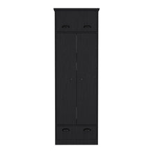 Load image into Gallery viewer, Armoire with Two-Doors Dumas, Top Hinged Drawer and 1-Drawer, Black Wengue Finish-3
