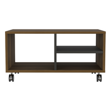 Load image into Gallery viewer, Coffee Table Hennessy, Four Casters, Three Shelves, Walnut / Black Wengue Finish-3

