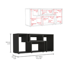 Load image into Gallery viewer, Extendable TV Stand Houston, Multiple Shelves, Black Wengue Finish-6
