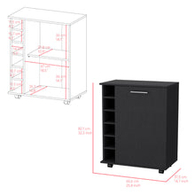 Load image into Gallery viewer, Bar Cart Cisco, Integrated Bottle Storage, Black Wengue Finish-5
