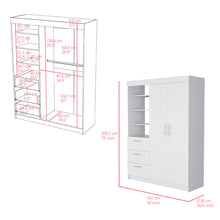 Load image into Gallery viewer, Karval 2 Piece Bedroom Set, Armoire + Nightstand, White Finish-4
