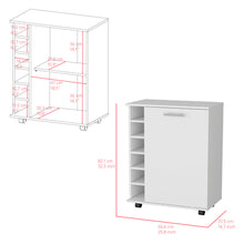 Load image into Gallery viewer, Bar Cart Cisco, Integrated Bottle Storage, White Finish-5
