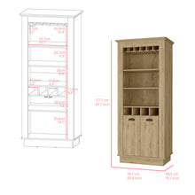 Load image into Gallery viewer, Bar Cabinet Provo, Wine Racks and Glass Holder, Macadamia Finish-2
