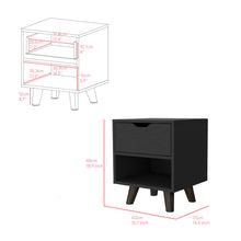 Load image into Gallery viewer, Nightstand Carleen, Sturdy Wooden Legs, Black Wengue Finish-2
