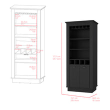 Load image into Gallery viewer, Bar Cabinet Provo, Glass Holder, Black Wengue Finish-2
