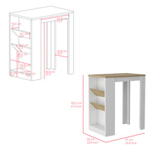 Load image into Gallery viewer, Reston 2 Piece Kitchen Set, Kitchen Island + Pantry Cabinet, White / Light Oak Finish-4

