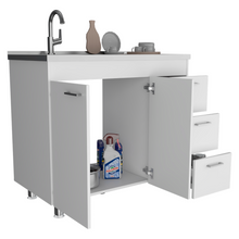 Load image into Gallery viewer, Utility Sink  Kisco, Three Drawers, Double Door, White Finish-5
