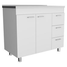 Load image into Gallery viewer, Utility Sink  Kisco, Three Drawers, Double Door, White Finish-6
