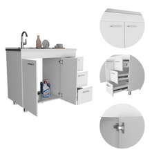Load image into Gallery viewer, Utility Sink  Kisco, Three Drawers, Double Door, White Finish-2
