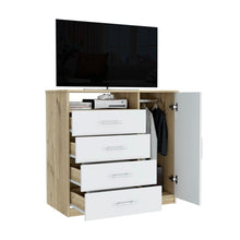 Load image into Gallery viewer, Dresser Beaufort, Four drawers, Light Oak / White Finish-4
