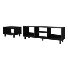 Load image into Gallery viewer, 2pc Living Room Set Millville, Coffe Table, Tv Rack, Four Shelves, Black Wengue Finish-5

