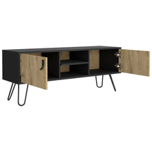 Load image into Gallery viewer, Tv Stand B Magness  Sleek Storage with Cabinets &amp; Shelves, Black/Macadamia Finish-6
