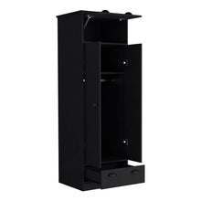 Load image into Gallery viewer, Armoire with Two-Doors Dumas, Top Hinged Drawer and 1-Drawer, Black Wengue Finish-4
