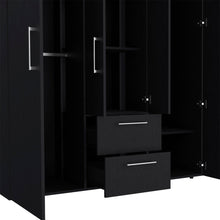 Load image into Gallery viewer, Armoire Elma, Two Drawers, Three Cabinets, Black Wengue Finish-3

