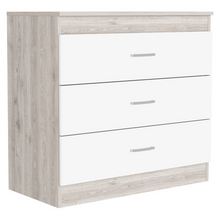 Load image into Gallery viewer, Three Drawer Dresser Lial, Superior Top, Metal Hardware, Light Gray / White Finish-3
