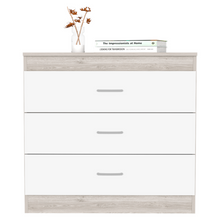 Load image into Gallery viewer, Three Drawer Dresser Lial, Superior Top, Metal Hardware, Light Gray / White Finish-5
