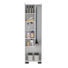 Load image into Gallery viewer, Broom Cabinet Lucin, Broom Hangers, White Finish-4
