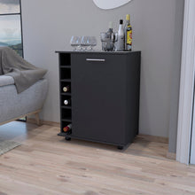 Load image into Gallery viewer, Bar Cart Cisco, Integrated Bottle Storage, Black Wengue Finish-0
