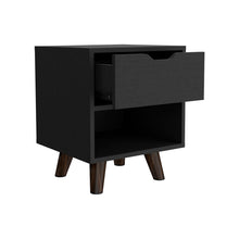 Load image into Gallery viewer, Nightstand Carleen, Sturdy Wooden Legs, Black Wengue Finish-6
