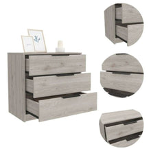 Load image into Gallery viewer, 3 Drawers Dresser Maryland, Superior Top, Light Gray Finish-6
