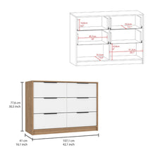 Load image into Gallery viewer, 4 Drawer Double Dresser Maryland, Metal Handle, Pine / White Finish-6
