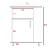 Load image into Gallery viewer, Kitchen Cart Newark, Three Side Shelves, White Finish-7
