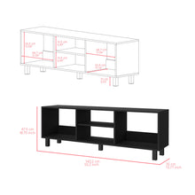 Load image into Gallery viewer, 2pc Living Room Set Millville, Coffe Table, Tv Rack, Four Shelves, Black Wengue Finish-6
