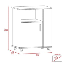 Load image into Gallery viewer, Kitchen Cart Newark, Three Side Shelves, White Finish-8
