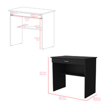 Load image into Gallery viewer, Desk Eden, One Open Shelf, One Drawer, Black Wengue Finish-6
