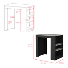Load image into Gallery viewer, Kitchen Island Doyle, Three Side Shelves, Black Wengue and Ibiza Marble Finish-6
