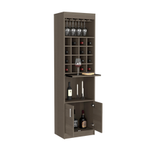 Load image into Gallery viewer, Bar cabinet Modoc, One Extendable Shelf, Sixteen Wine Cubbies, One Shelf, Smokey Oak Finish-2
