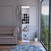 Load image into Gallery viewer, Bar Cabinet Modoc, One Extendable Shelf, Sixteen Wine Cubbies, One Shelf, White Finish-1
