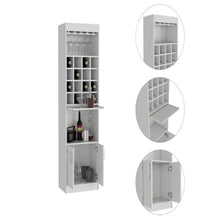Load image into Gallery viewer, Bar Cabinet Modoc, One Extendable Shelf, Sixteen Wine Cubbies, One Shelf, White Finish-6
