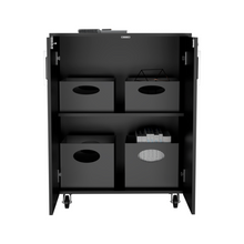 Load image into Gallery viewer, Storage Cabinet Lions, Double Door and Casters, Black Wengue Finish-3
