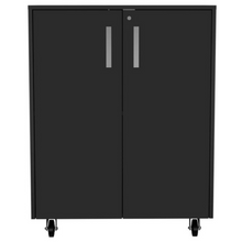 Load image into Gallery viewer, Storage Cabinet Lions, Double Door and Casters, Black Wengue Finish-4
