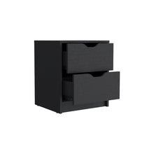 Load image into Gallery viewer, Nightstand Gandu, Two Drawers, Black Wengue Finish-5
