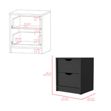 Load image into Gallery viewer, Nightstand Gandu, Two Drawers, Black Wengue Finish-6

