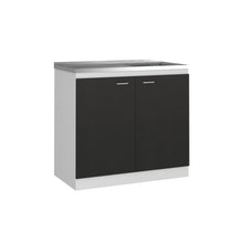 Load image into Gallery viewer, Utility Sink Vernal, Double Door, White / Black Wengue Finish-4
