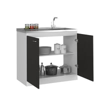 Load image into Gallery viewer, Utility Sink Vernal, Double Door, White / Black Wengue Finish-3
