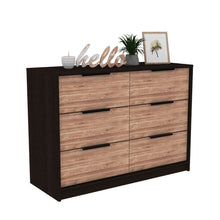 Load image into Gallery viewer, 4 Drawer Double Dresser Maryland, Metal Handle, Black Wengue / Pine Finish-5
