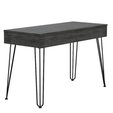Load image into Gallery viewer, Desk Hinsdale with Hairpin Legs and Two Drawers, Black Wengue Finish-3
