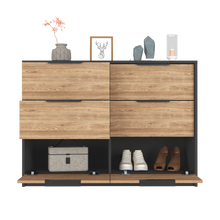 Load image into Gallery viewer, 4 Drawer Double Dresser Maryland, Metal Handle, Black Wengue / Pine Finish-4
