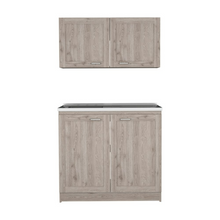 Load image into Gallery viewer, Cabinet Set Zeus, Two Shelves, Light Gray Finish-3
