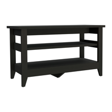 Load image into Gallery viewer, Storage Bench Susho, Upper and Lower Shelf, Black Wengue Finish-4
