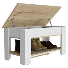 Load image into Gallery viewer, Storage Table Polgon, Extendable Table Shelf, Lower Shelf, Light Oak / White Finish-5
